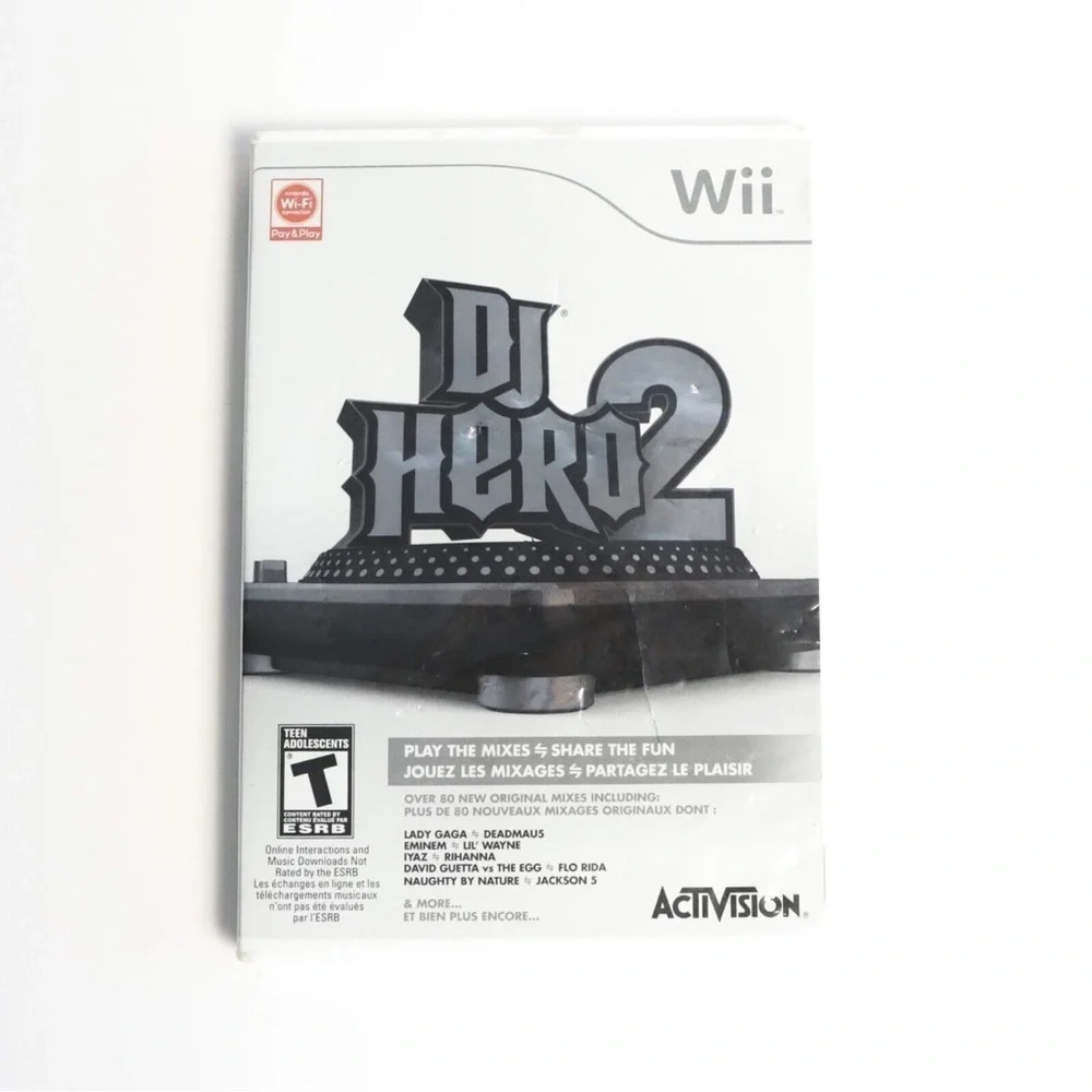 Nintendo Wii DJ Hero 2 console computer game music sing karaoke fun play